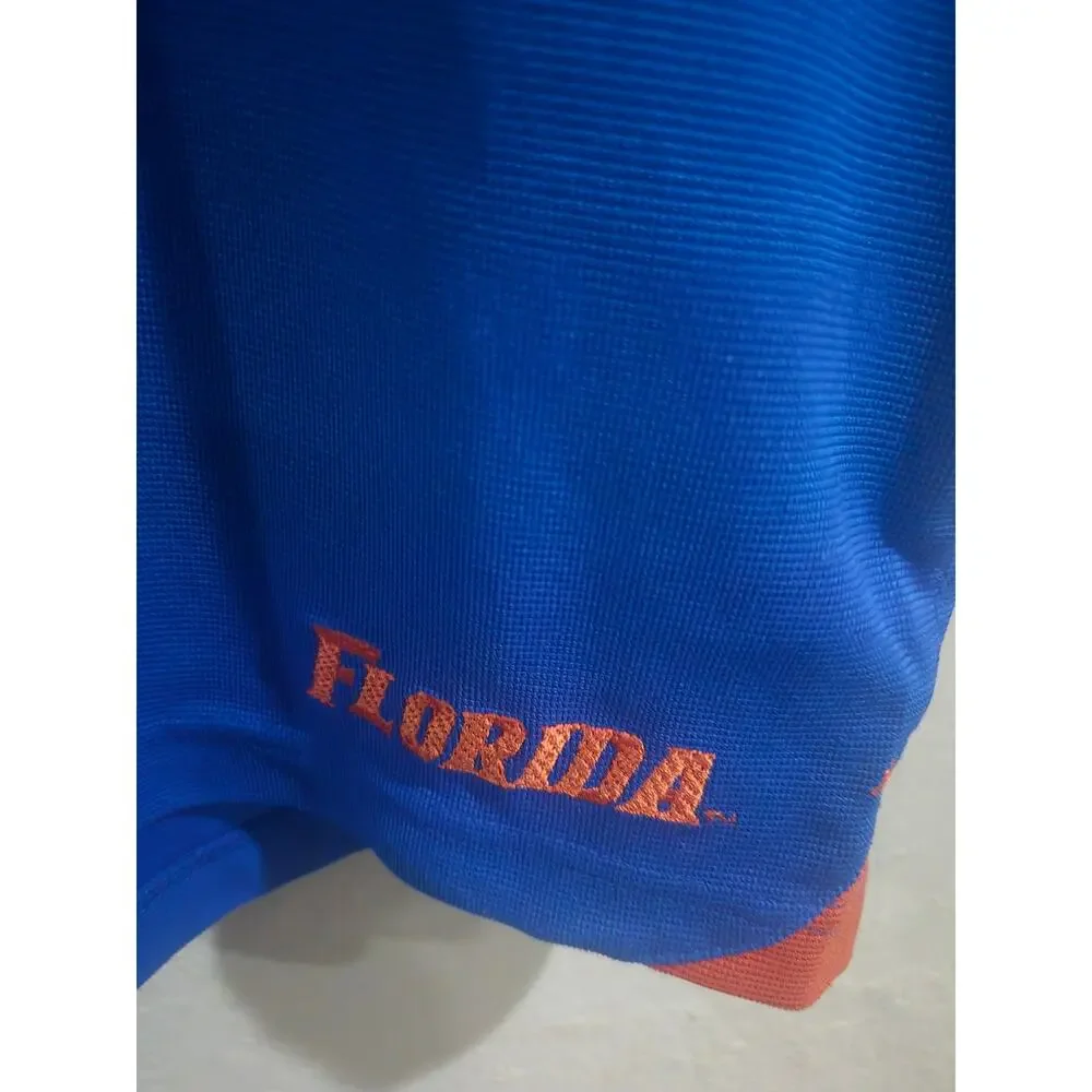 Vintage Nike Florida Gators Polo Shirt Mens XL Blue Orange Logo NCAA EUC DriFit